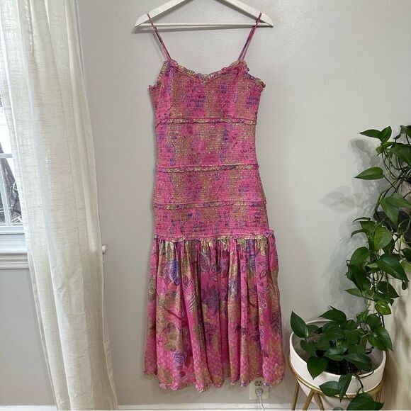 Hemant & Nandita Amal Smocked Midi Dress - Picture 3 of 8